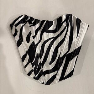 Zebra Print Corset Crop Top